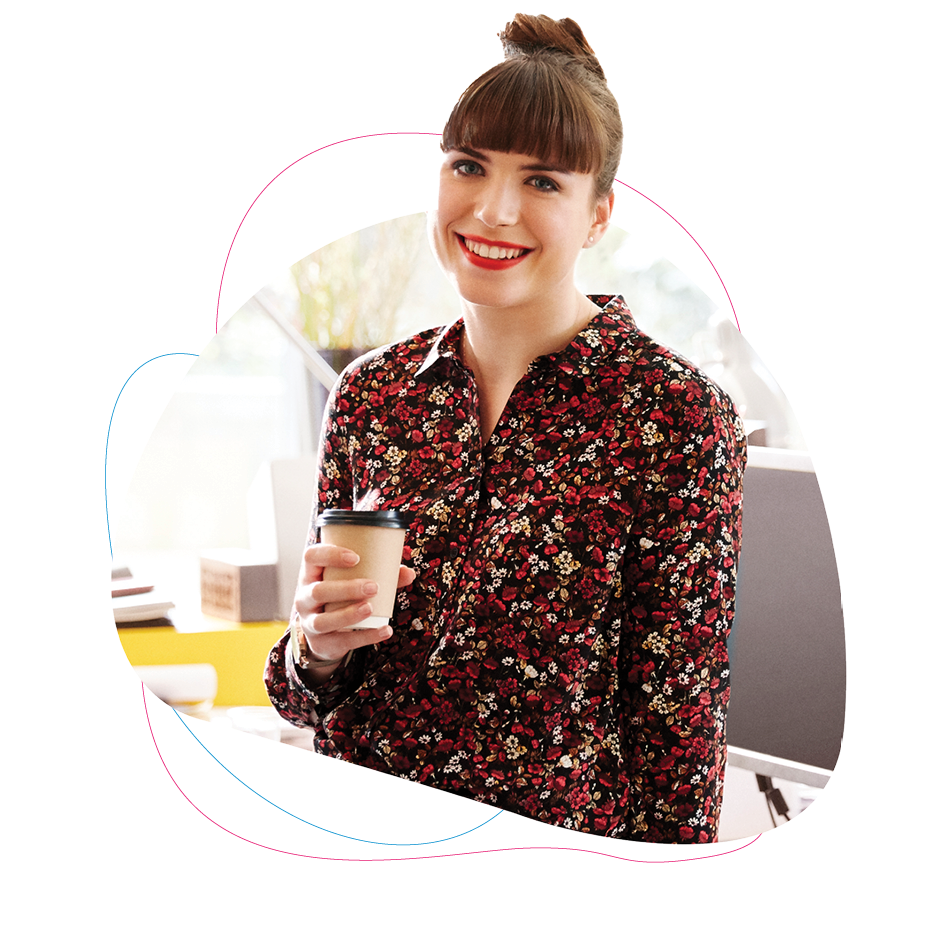 young lady in office